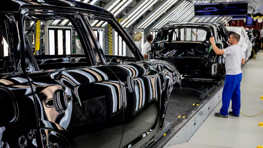 Car factory assembly line in the Netherlands